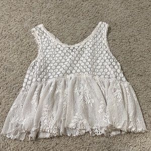 Free People Lace Sheer Tank Top in Sz M